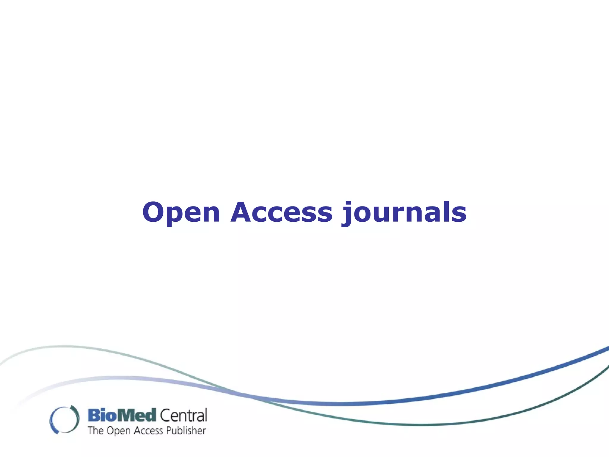 Open Access journals
 