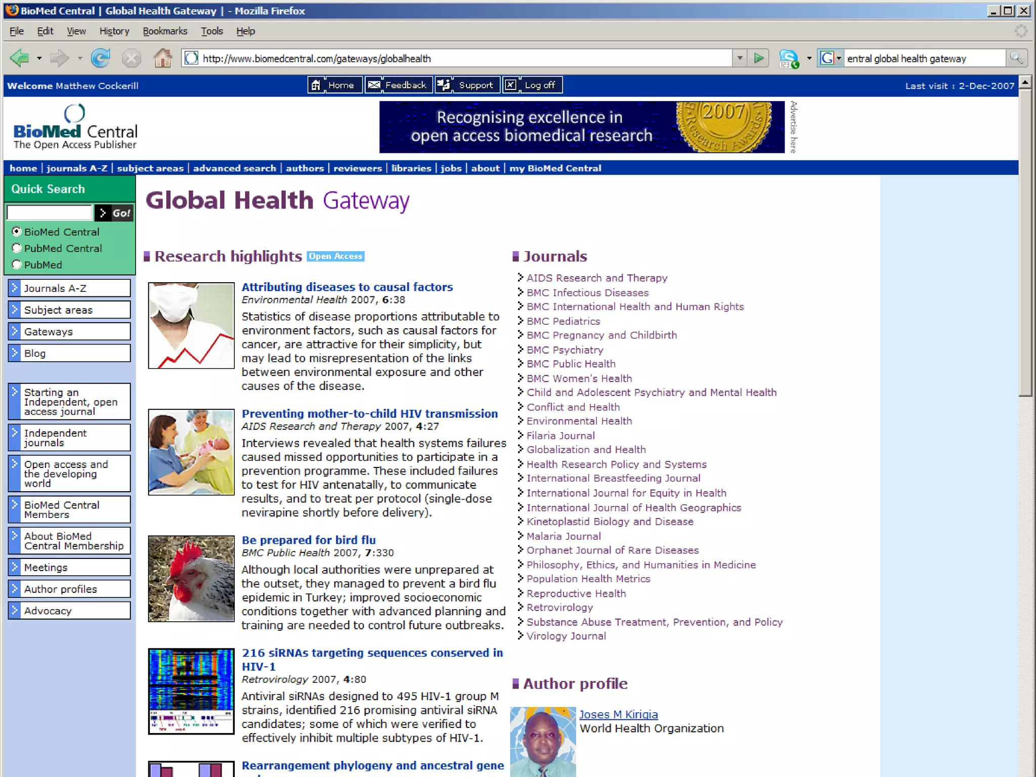 The latest open access research on
global health issues
 