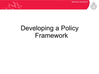 Developing a Policy Framework 