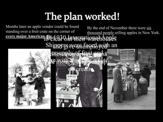 A 1940 survey revealed that 1.5 million married women had been abandoned by their husbands. Between 1929 and 1933  more than 100,000 businesses failed across the nation. People were forced to line up outside soup kitchens in order to get their daily meal. 9,000 banks went out of business and 9 million savings accounts were wiped out.People were unable to pay their house payments and money lenders seized them and drove the owners off the land.