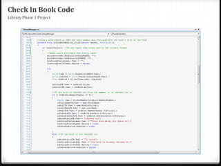 Check In Book CodeLibrary Phase 1 Project