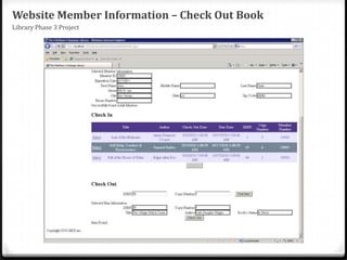 Website Member Information – Check Out BookLibrary Phase 3 Project