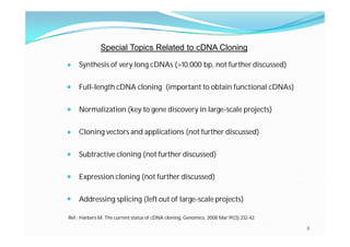 Approaches to cDNA Cloning and Analysis | PDF