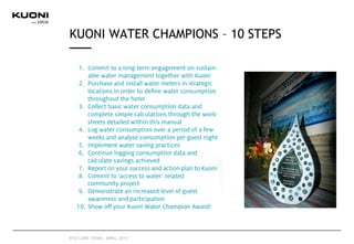 KUONI WATER CHAMPIONS – 10 STEPS
RTD CAPE TOWN, APRIL 2015
 