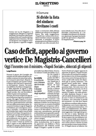 Mattino 3.10.12 - Caso deficit, appello al governo vertice De Magistris-Cancellieri