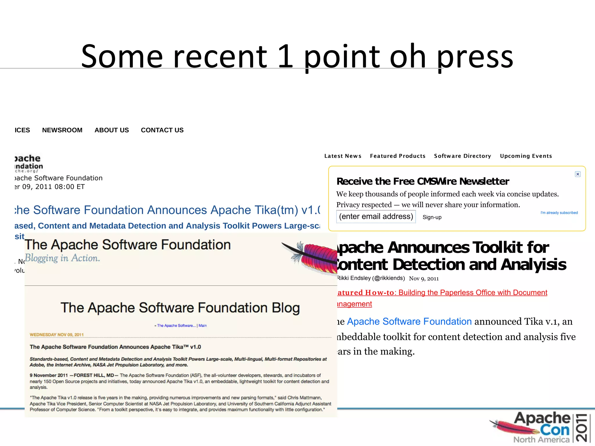 Some recent 1 point oh press 
