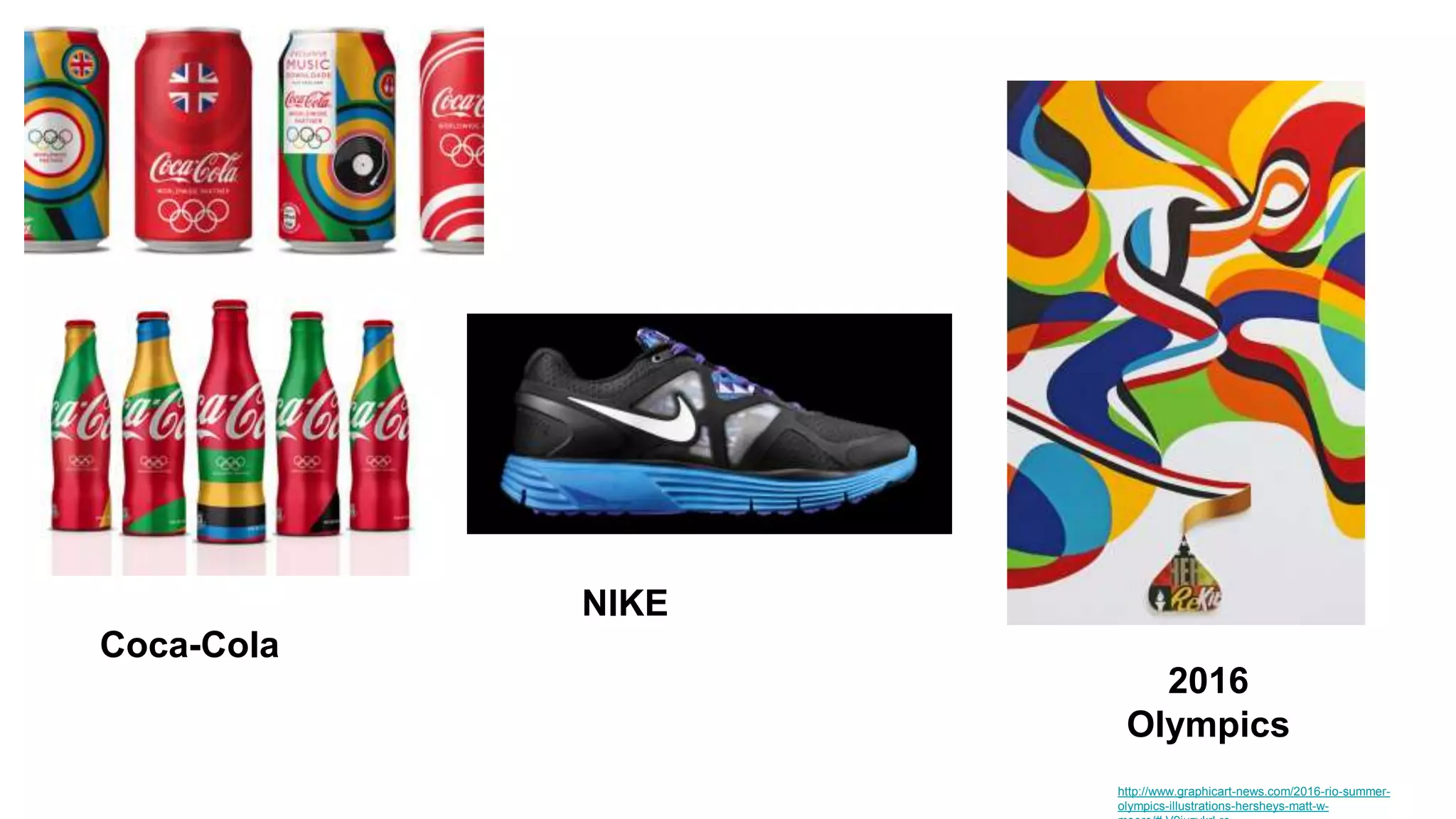http://www.graphicart-news.com/2016-rio-summer-
olympics-illustrations-hersheys-matt-w-
Coca-Cola
NIKE
2016
Olympics
 