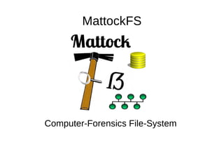 MattockFS
Computer-Forensics File-System
 
