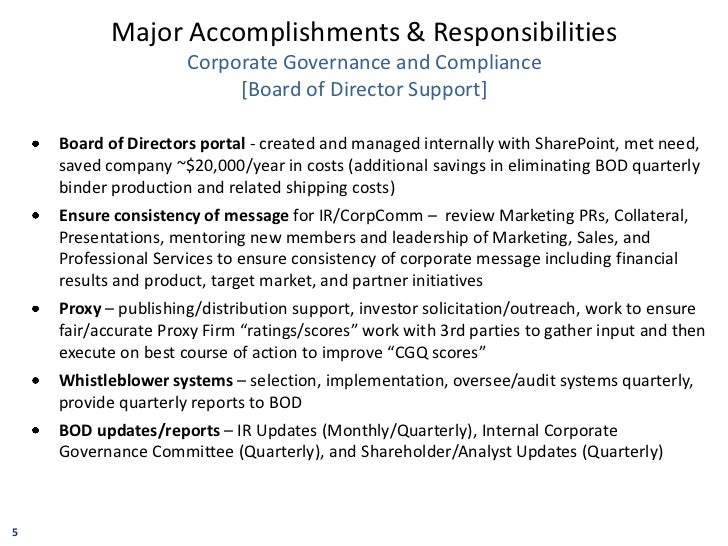 major accomplishments examples