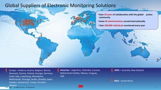 2. All Rights Reserved.28 June 2017© 3M 3M Confidential.
Global Suppliers of Electronic Monitoring Solutions
Europe – Andorra, Austria, Belgium, Bosnia,
Denmark, Estonia, Finland, Georgia, Germany,
Israel, Italy, Luxemburg, Macedonia,
Netherlands, Portugal, Serbia, Slovakia, Spain,
Sweden, Switzerland, Turkey, UK pilots,
Ukraine
Americas – Argentina, Colombia, Curacao,
Netherlands Antilles, Mexico, Uruguay,
USA
APAC – Australia, New Zealand
MEA – South Africa
•Over 20 years of collaboration with the global justice
community
•Some 40 administrations served internationally
• Over 200,000 individuals monitored every year
 
