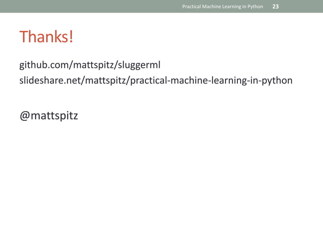 Practical Machine Learning in Python | PPT