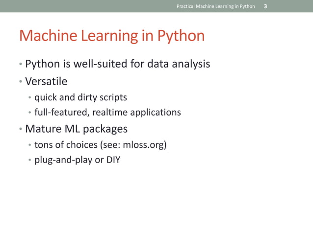 Practical Machine Learning in Python | PPT