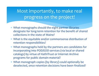 An Introduction and Review of Maine Shared Collections Strategy Project Objectives