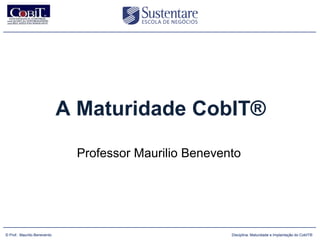 A Maturidade CobIT®

                               Professor Maurilio Benevento




     (47) 3026 4950
© Prof.: Maurilio Benevento                              Disciplina: Maturidade e Implantação do CobIT®
 