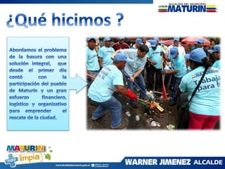 Experiencias en el manejo del aseo urbano en el municipio Maturín del estado Monagas.