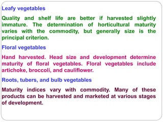 Maturity indices of fruits and vegetables | PPTX