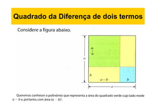 Quadrado da Diferença de dois termos
 