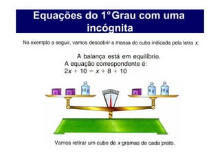 Equações do 1°Grau com uma
         incógnita
 