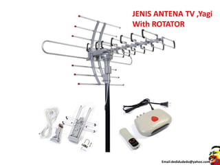 JENIS ANTENA TV ,Yagi
With ROTATOR
Email:dedidudedo@yahoo.com
 