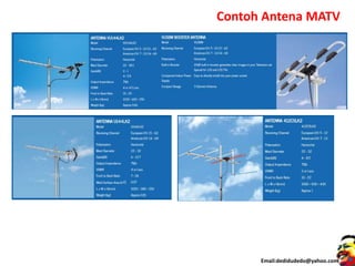 Email:dedidudedo@yahoo.com
Contoh Antena MATV
 
