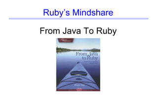 Ruby’s Mindshare
From Java To Ruby
 