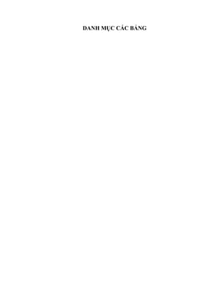 DANH MỤC CÁC BẢNG
 