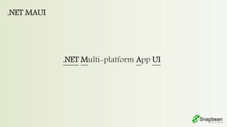 .NET MAUI
.NET Multi-platform App UI
 
