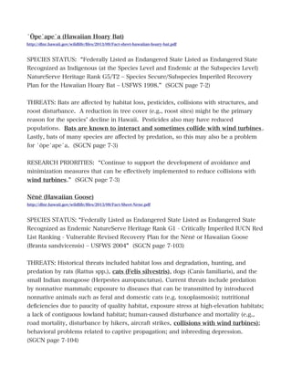 Kaheawa Wind Power II - Maui - Endangered Species - Perspectives | PDF