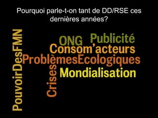 Pourquoi parle-t-on tant de DD/RSE ces
          dernières années?
 
