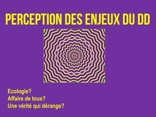 Ecologie?
Affaire de tous?
Une vérité qui dérange?
 