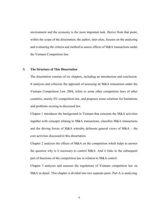 M&A under competition law - Merger control regime in Vietnam | PDF