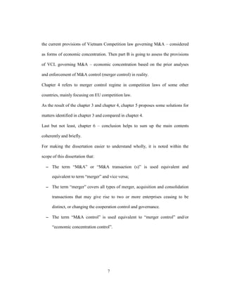 M&A under competition law - Merger control regime in Vietnam | PDF