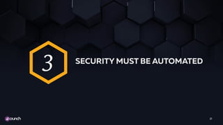 21
SECURITY MUST BE AUTOMATED
3
 