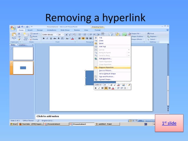creating a hyperlink | PPTX