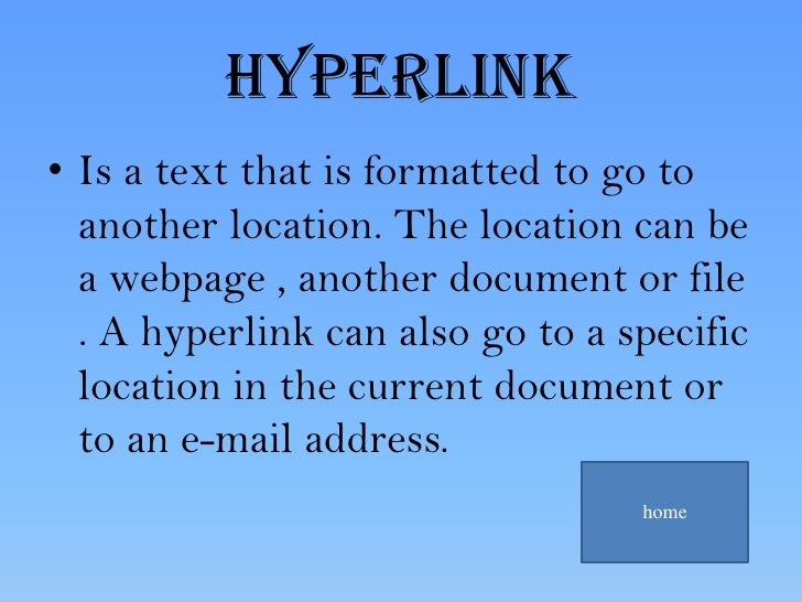creating a hyperlink
