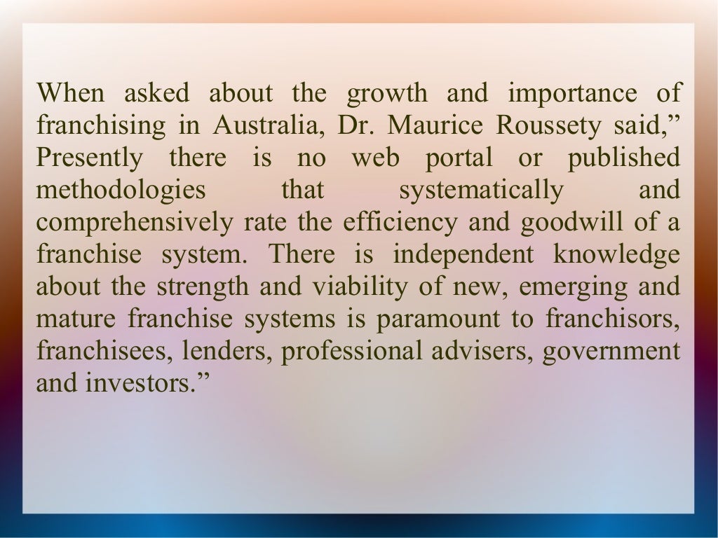 Research paper about franchising business image