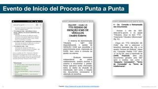 Evento de Inicio del Proceso Punta a Punta
mauriciobitencourt.com23 Fuente:	http://www.sef.sc.gov.br/servicos-orientacoes
 