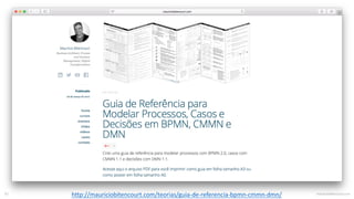 mauriciobitencourt.com83 http://mauriciobitencourt.com/teorias/guia-de-referencia-bpmn-cmmn-dmn/
 