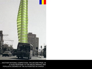 TIDY ARCHITECTS …  ANOTHER NATIONAL COMPETITION, THE SECOND PRIZE, IN A HUGE RESPONSE TO THE MEGALOMANIAC AND POPULISTIC DESIRES OF THE AUTHORITIES IN CHARGE … 