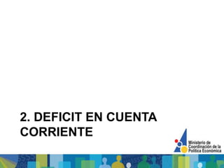 2. DEFICIT EN CUENTA
CORRIENTE
 
