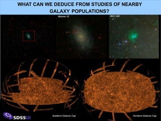 WHAT CAN WE DEDUCE FROM STUDIES OF NEARBY
GALAXY POPULATIONS?
 