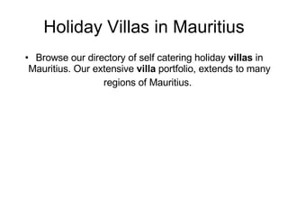 Holiday Villas in Mauritius ,[object Object]