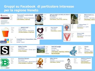 Gruppi su Facebook  di particolare interesse  per la regione Veneto 