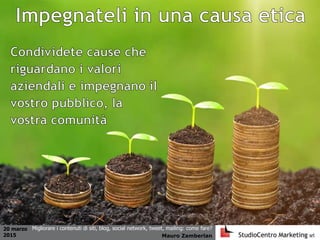 20 marzo
2015 Mauro Zamberlan
Migliorare i contenuti di siti, blog, social network, tweet, mailing: come fare?
 