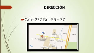 DIRECCIÓN


Calle 222 No. 55 - 37
 