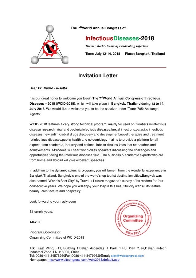 Mauro luisetto invitation letter wcid-2018