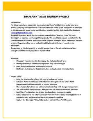 SharePoint - ACME Project | DOC