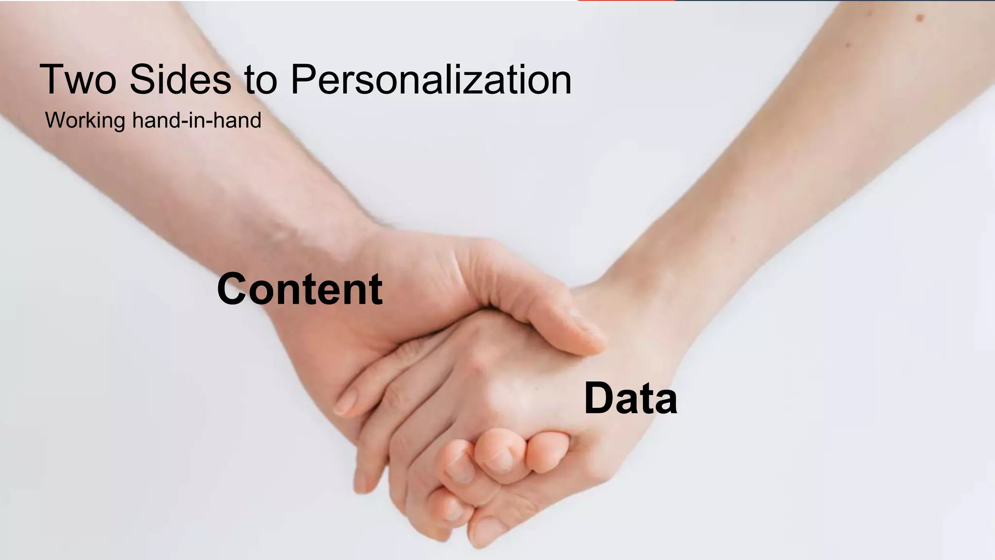 Content
Two Sides to Personalization
Data
Working hand-in-hand
 