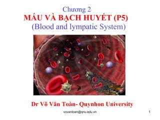 Chương 2  MÁU VÀ BẠCH HUYẾT (P5)    (Blood and lympatic  System) Dr Võ Văn Toàn- Quynhon University 