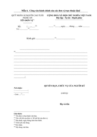 QUY DINH VE THE THUC KY THUAT TRINH BAY VA MAU CAC LOAI VAN BAN | DOC